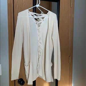 Cream criss-cross back Sweater